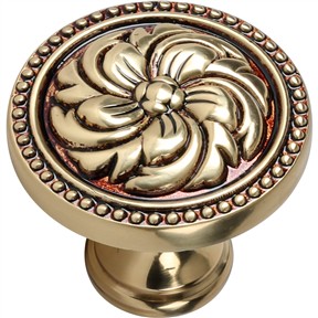 Solid Brass Knob - Spiral Rose Style 30mm