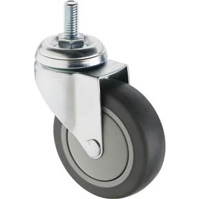 4" Threaded Rubber Swivel Caster