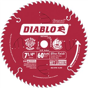 7-1/4" x 5/8" 60t ATB .059 Finishing Saw Blade