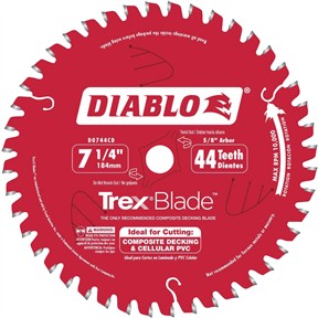 7-1/4" x 5/8" 44t MTCG .063 Composite Decking Blade