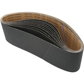 Lot De 10 Bandes Abrasives Waterproof 60 Grains - Dimensions 1-1/8 X 21 Pouces - Carbure De Silicium