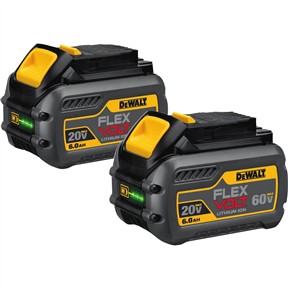 20V/60V 6.0Ah Flexvolt Max Battery Pack, 2 pk.