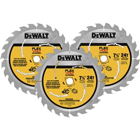 7-1/4" x 5/8" 24t Flexvolt Table Saw Blade, 3 pk.