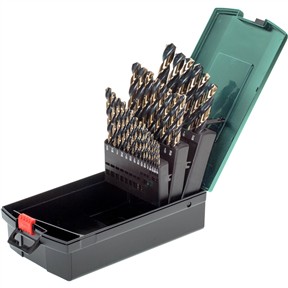 29-pc. 135 Deg. Split Point HSS Twist Drill Set with Black & Gold Oxide Finish