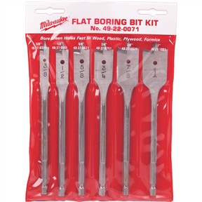 Flat Boring Bit 6" Universal Set - 6pc