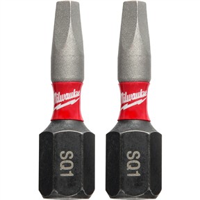 SHOCKWAVE 1" Impact Power Bit - Square Recess #1 - 2Pk