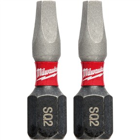 SHOCKWAVE 1" Impact Power Bit - Square Recess #2 - 2Pk