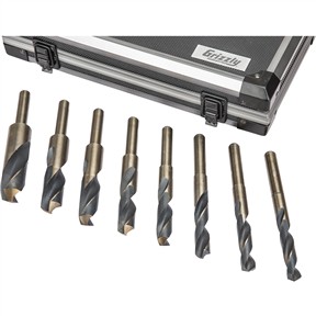 8 Pc. HSS/Cobalt Silver & Deming Drill Bit Set With Aluminum Case