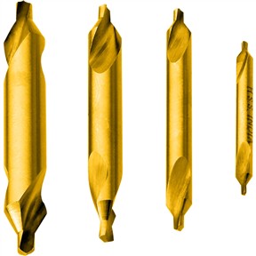 TiN Coated Center Drill Set, 60 Deg., 4-Pc.