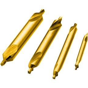 TiN Coated Center Drill Set, 82 Deg., 4-Pc.