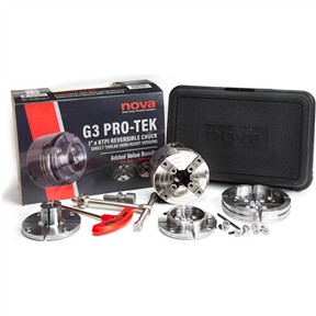 Pro-Tek Nova Direct Thread 1" x 8 TPI G3 Chuck Bundle