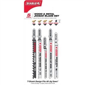 Assortment of Jigsaw Blades, 5 Pk.
