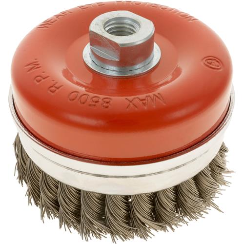 Knotted Steel Cup Brush Wheels, M14-2, 4 Dia. - Grizzly Industrial