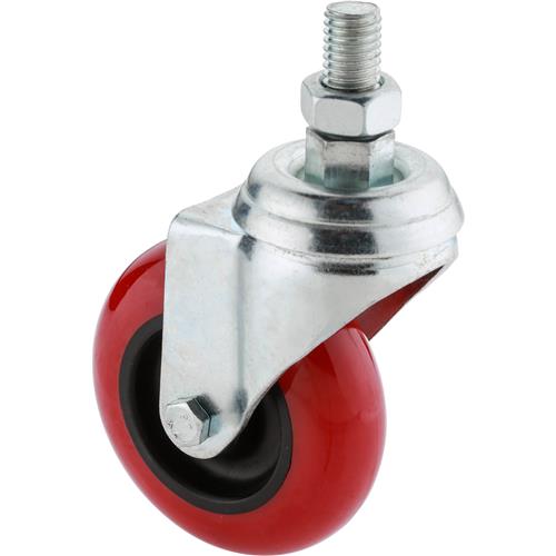 Image for Steelex D2613 - 3" Red Polyurethane Swivel Caster Threaded