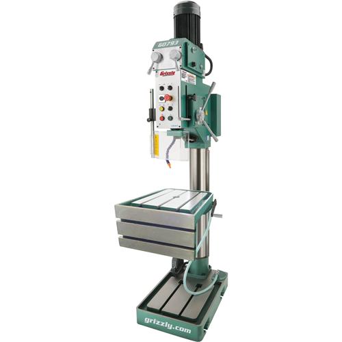 Grizzly Industrial G0793 Heavy-Duty Drill Press with Auto-Feed, Tapping and L-Table