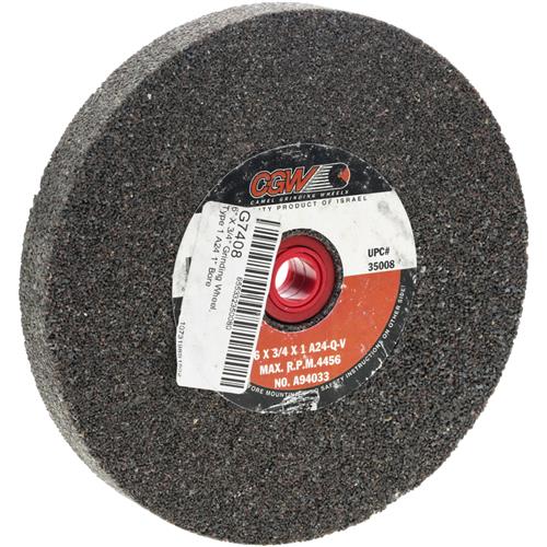 6" x 3/4"x 1" Grinding Wheel, Type 1 A24 Grit Grizzly Industrial