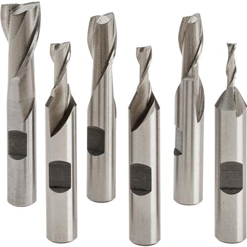 6 pc. End Mill Set 2 Flute, Small Grizzly Industrial