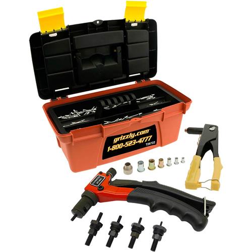 Master Hand Riveter Kit with Storage Case Grizzly Industrial