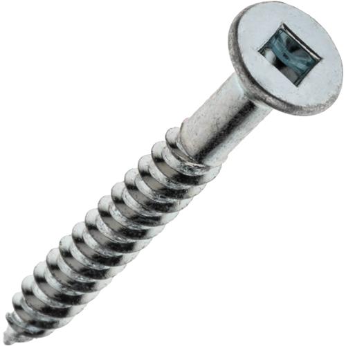8 x 11/2" 2 Bit Zinc Square Drive Flat Head Wood Screw, 100 pc. at