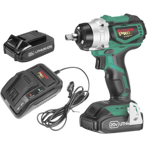 Image for Grizzly PRO T30292X2 - 20V Impact Wrench Kit with 2 Li-Ion Batteries & Charger