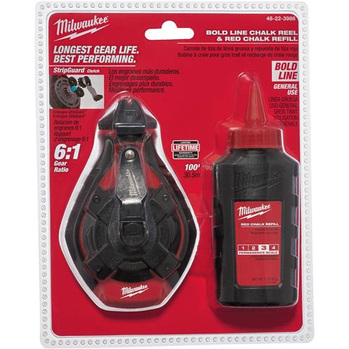 Image for Milwaukee T31339 - 100' Bold Line Chalk Reel With Red Chalk