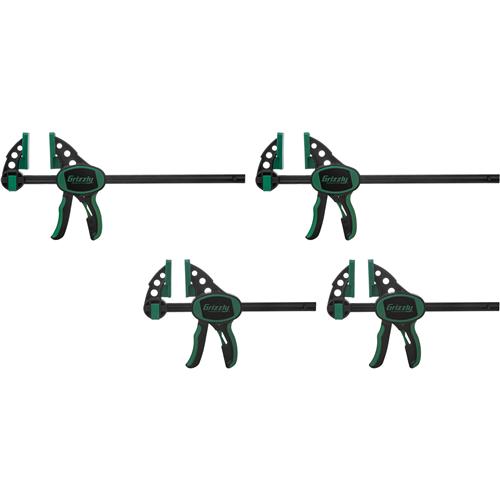 Image for Grizzly T33391 - 6" and 12" One-Handed  Bar Clamp Kit, 4 Pk.