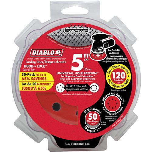 Image for Diablo T33541 - 5" 120 Grit (Fine)  ROS Hook & Lock Discs 50 Pk