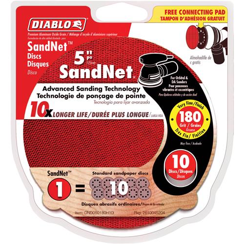 Image for Diablo T33561 - 5" 180 Grit (Fine) SandNet™ Discs with Connection Pad 10 Pk