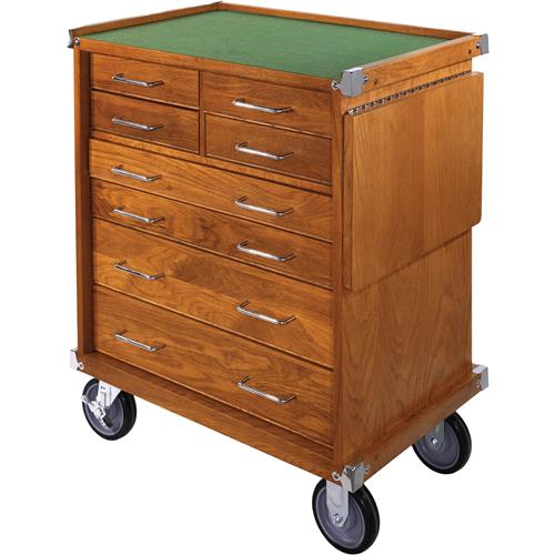 Image for 23" Series 8-Drawer Red Oak Roller Cabinet with Table